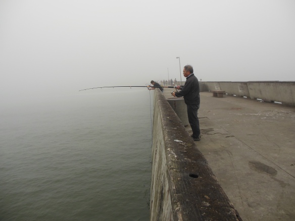 Pacifica Pier上釣魚，又是大霧一片....